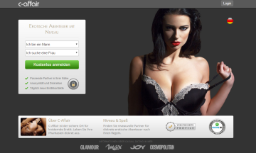 Screenshot C-Affair Startseite