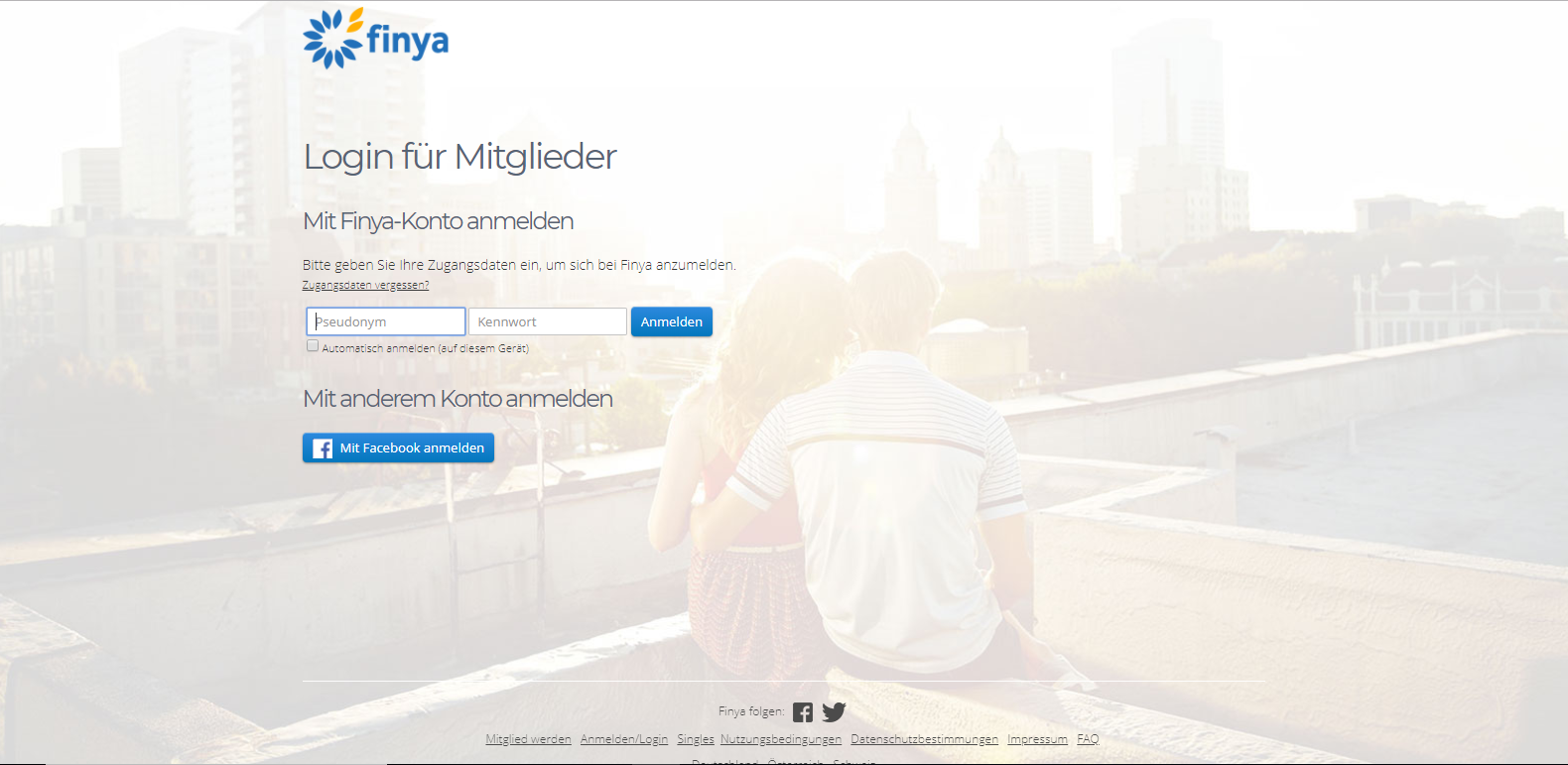 Finja partnersuche login